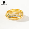 Wholesale Fine Jewelry Chic Luxury Trendy Designer 925 Sterling Silver Multi-Layer Entwine Zircon Rings for Women