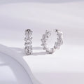 Wholesale Earrings Jewelry Rhodium Plated Cubic Zirconia Round Baguette Stone Huggie 925 Sterling Silver Fine Jewelry Earrings