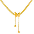 Wholesale Luxury Stainless Steel Gold Plated Snake Bone Chain Titanium Steel Butterfly Pendant Necklace