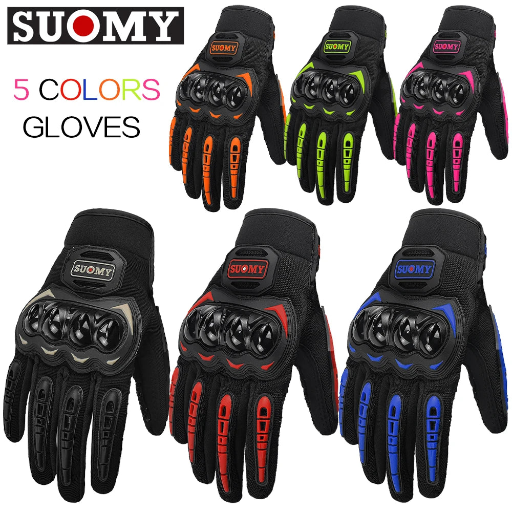 Summer Breathable Polyester Motorcycle Gloves Non-slip Wear-resistant Motocross Racing Gloves Touch Screen Moto Biker Gloves MegaBDM