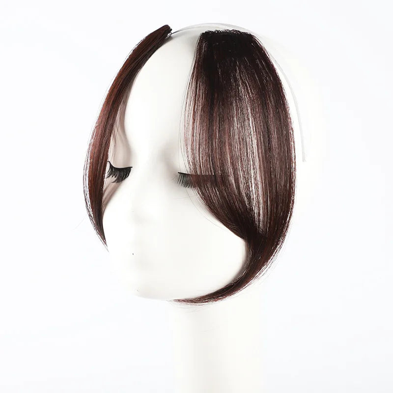 TP Eight-Bangs Women's Chinese Hair Top Grade Real Remy Hair Toupee Hot Sale French Fringe Forehead Hairpiece Silk Base Closure