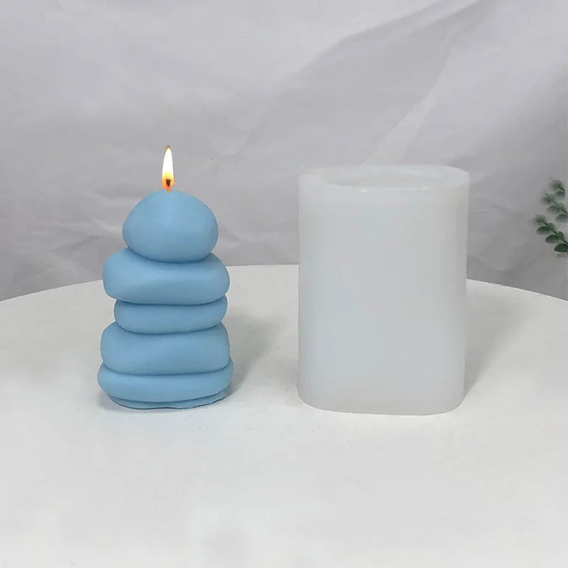 Early Riser Pebble Stone Pile Candle Mold Pebble Stone Silicone Mold Garden Ornaments Scented Candle Home Decor Resin Crafts
