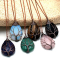 100% Natural Stone Tree of Life Quartz Pendant Crystal Pendant Raw Stone Jewelry Gemstone Necklace Pendants Jewelry