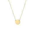 EManco Trendy Minimalist Stainless Steel Round Pendant Necklace with Link Chain Non-Tarnish 14K Gold Plated