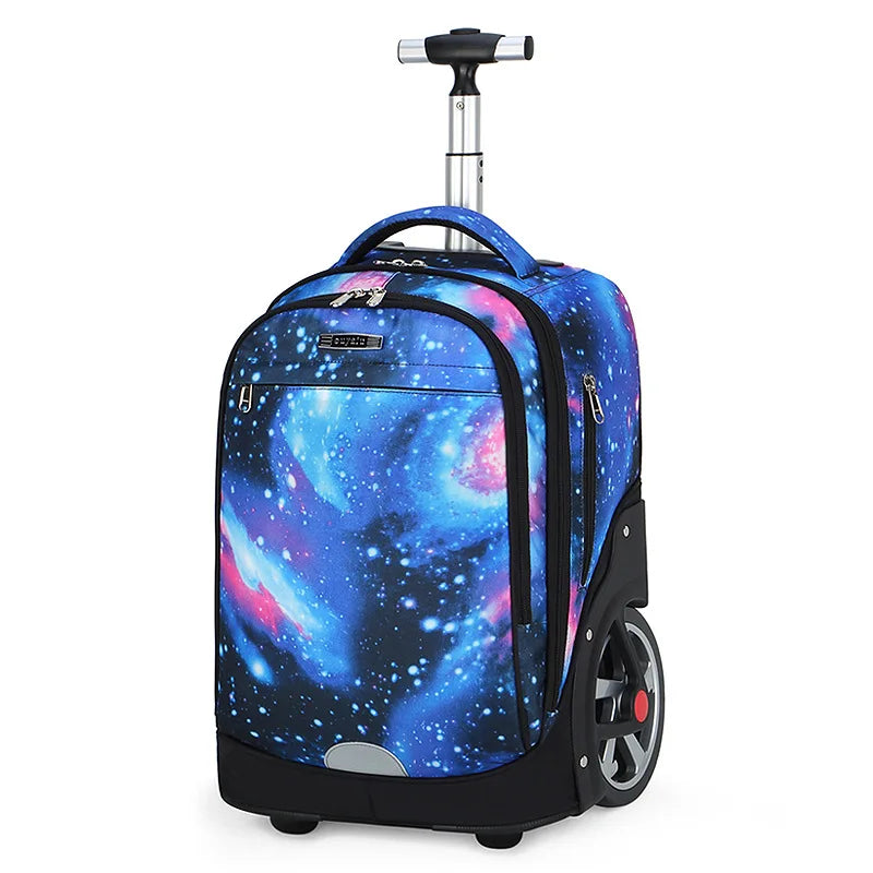 Wholesale Trolley Backpack for Men Large Capacity Trolley Backpack School Bag with Big Wheel