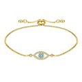 Luxury Colourful Oil Drip Blue Evil Eye Bracelets for Women Handmade Zircon Charm Bracelets Lucky Jewelry