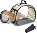Transparent Foldable Outdoor Pet Travel Carrier Bag for Dog Cat Crossbody Portable Breathable Collapsible Travel Cat Carrier Bag