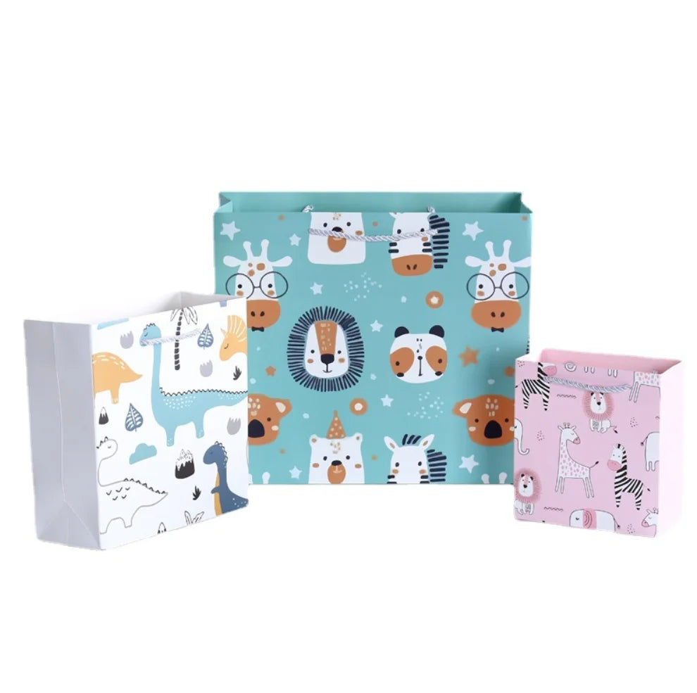 In Stock Custom Reusable Eco Friendly Handled Paper Gift Bag with Ribbon Bow-Knot Closure for Clothing Socks Shoes & Fur
