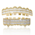 2022 Hip Hop Bling Rapper Jewelry Iced Out CZ Cubic Zirconia Teeth Grillz Dental Mouth Punk Teeth Grillz Piercing Body Jewelry