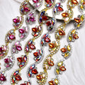 Colorful Acrylic Rhinestone Flower Chain Crystal Trim by the Yard Sew on Dress Belt Wedding Cake Garment Decoration Accessories