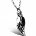 Fashion Vintage Western Jewelry Casting Custom Hiphop Retro Steel Pendant with Black Agate Stone Necklace