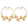 Butterfly Earrings Hoops Exaggerated Creative Gold Round Circle Luxurious Huggie Women's Hoop Earrings
