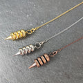Best Quality Wholesale Bullet Point Metal Pendulums With Chain Gold Silver Plated Copper Alloy Healing Pendulos for Dowsing