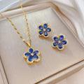 Luxury 18K Gold Plated Diamond Snowflake Butterfly Pendant Necklace Fashionable Chains Set for Gift Occasions