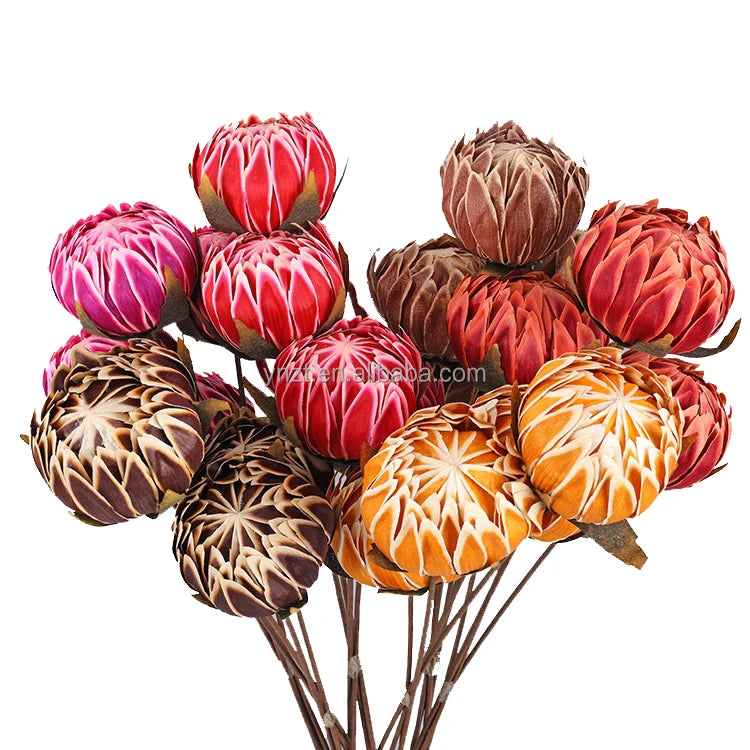 Hot Selling Handmade Large Head Artificial Protea Flower for Home Party Wedding Events Decoration