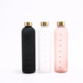 Tritan Water Bottle With Time Marker BPA Free Frosted Plastic Drink Bottle Outdoor Sport Plastic Water Bollte
