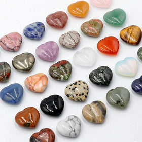 Natural Crystal Agate Stone 20mm love Small Ornaments Without Holes Heart-shaped Bare Stone DIY Jewelry for Home Decoration
