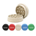 Wholesale Portable 63mm Biodegradable Plastic Eco-Friendly 2 Parts Custom Logo Manual Herb Spice Grinder 56.5g Tobacco Display