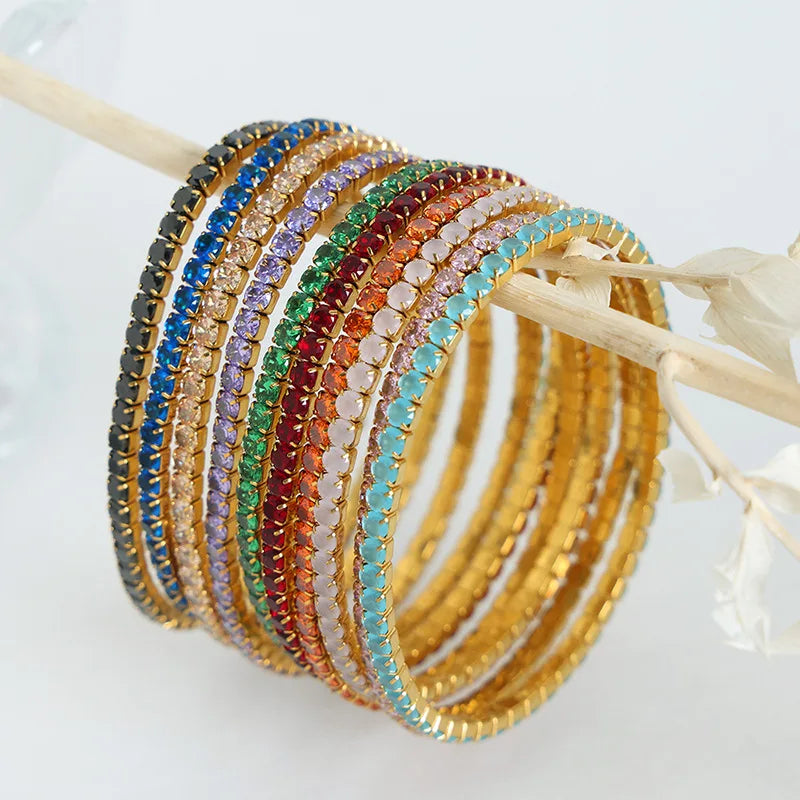New High-end Light Luxury Full Zircon Niche Design Titanium Steel Gold-plated Personality Bracelet Female Jewelry Wholesale