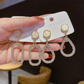2025 New Fashionable and Beautiful Geometric Alloy Rhinestone Earrings for Women