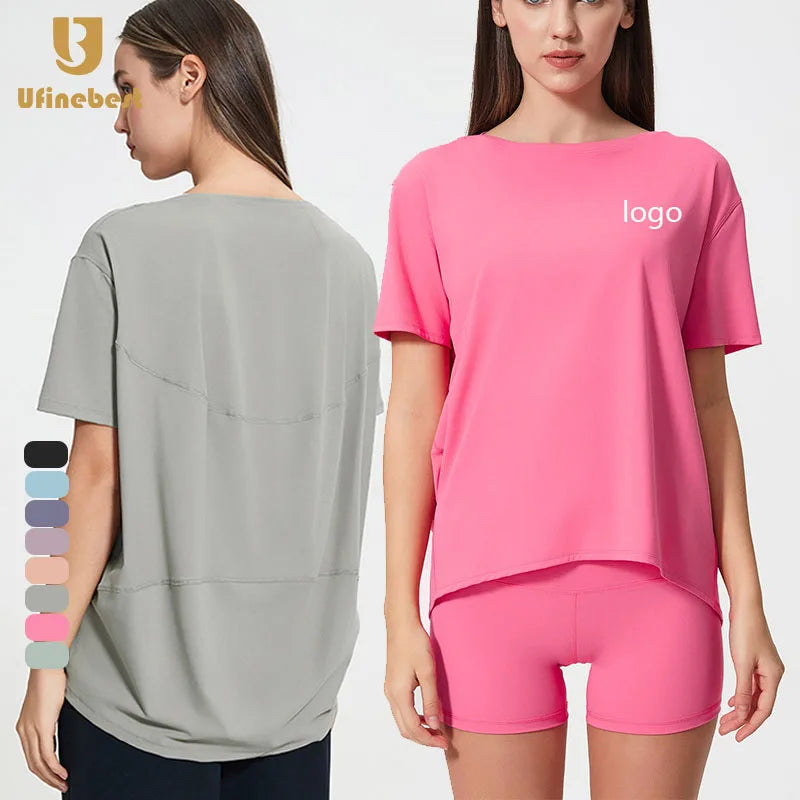 Lightweight Quick-Dry Breathable Yoga Tops for Women Fitness Sports Soft T-Shirts in Plus Sizes