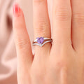 Hainon Classic Heart Shaped Zircon Ring Wedding Engagement Ring Jewelry
