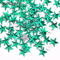 JUNAO 8mm Blue Crystal Stones DIY Glue on Nail Art Diamond Acrylic Rhinestones Star for Nail Salon