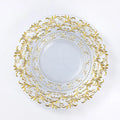 Gold Flower Rim Plastic Charger Plate Dishes for Weddings Party Table Setting Clear Charger Plate