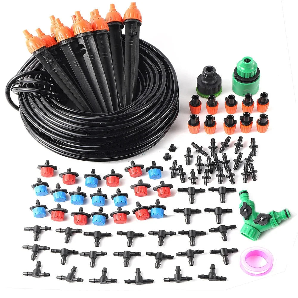 5/10/15/20/25/30/40m DIY Automatic Micro Drip Irrigation System Garden Irrigation Spray Watering Kit