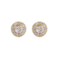 E058  Bling Bling Earrings for Women Ear Studs Brass 8mm CZ Fashion Jewelry Party Gift