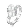 925 Sterling Silver Cubic Zirconia Simple Summer Style Hawaiian Fashion Fresh Water Pearl Ring With Mother