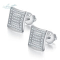 Silver 925 Original Total 2 Carat Brilliant Cut Diamond Test Past Micro D Color Moissanite Stud Earrings for Teen Girls