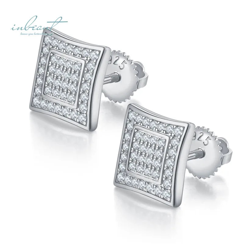 Silver 925 Original Total 2 Carat Brilliant Cut Diamond Test Past Micro D Color Moissanite Stud Earrings for Teen Girls