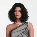 3820B Wholesale Price 100% Synthetic Hair Dark Brown Curly Hair Beauty Wig Display for Sale
