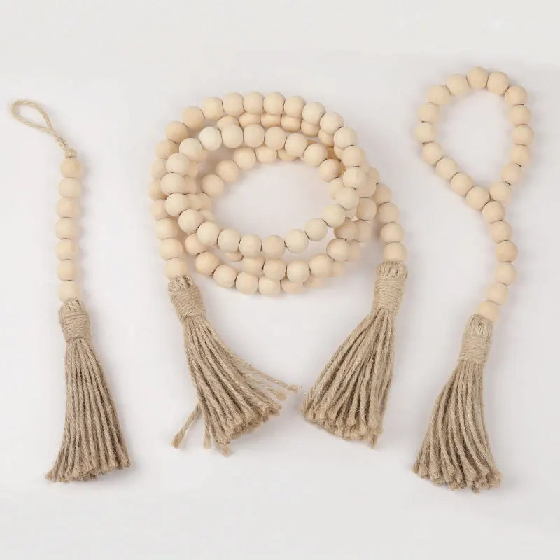Wholesale Pastoral Wood Beads Curtain Hanging Ring Log Color for Home Wedding and Exterior Decor for Garments and Cellphones