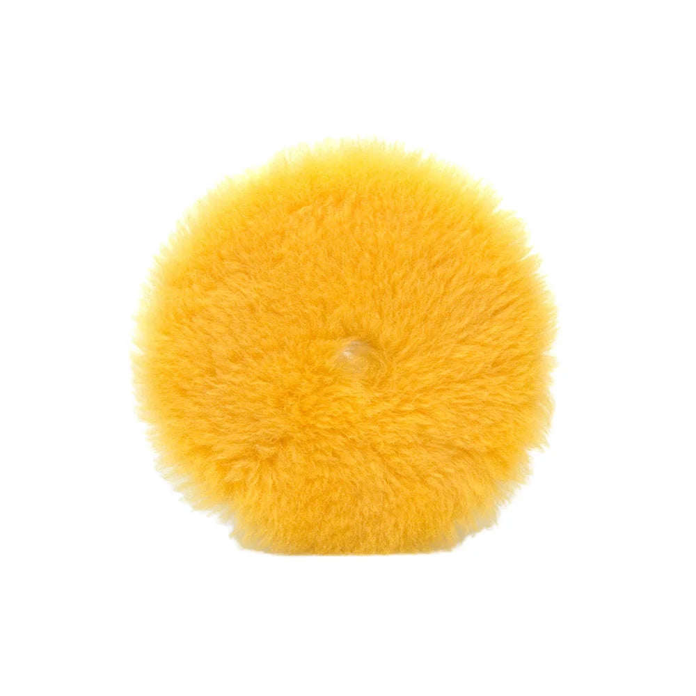 Buffing King Wholesale Price 5in 125mm or Customize 100% Wool Pad for Car Buffing Yellow Heavy Cutting Wool Polishing Pads