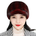 MWFur Winter Season Real Mink Fur Hat for Lady Women Peaked Genuine Mink Fur Cap Luxury Fashion Black Brown