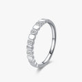 Ailmay Real 925 Sterling Silver SImple Geometric Design Zirconia Finger Ring Fashion for Women Anniversary Classic Jewelry Gift