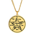 HLSS542 Magic Circles and Sigils of Amon Serpent Star Pentagram of Solomo Charm Talisman Amulet Stainless Steel Pendant Necklace