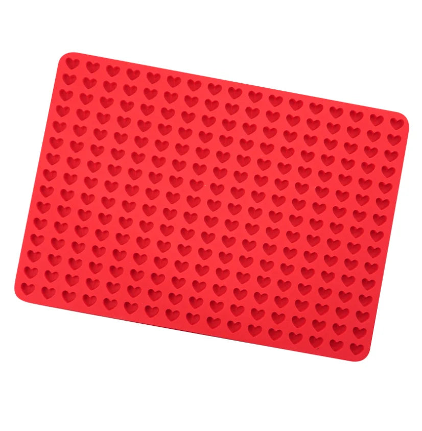 12584 255-Cavity Mini Heart Silicone Chocolate Drops Mold/Dog Treats Pan/ Heart Shape Candy Molds