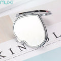 Wholesale Small Custom Double-Side Folding Round Metal Pocket Cosmetic Mirror Mini Compact Makeup Tool Promotional Product