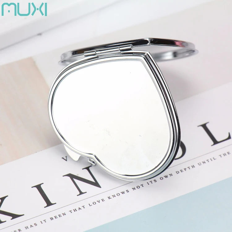 Wholesale Small Custom Double-Side Folding Round Metal Pocket Cosmetic Mirror Mini Compact Makeup Tool Promotional Product