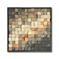 Large Black Gray White Artwork Wooden Mosaic Wall Art Panel Wood Carving for Livingroom Wall Wood Decoration with Frame