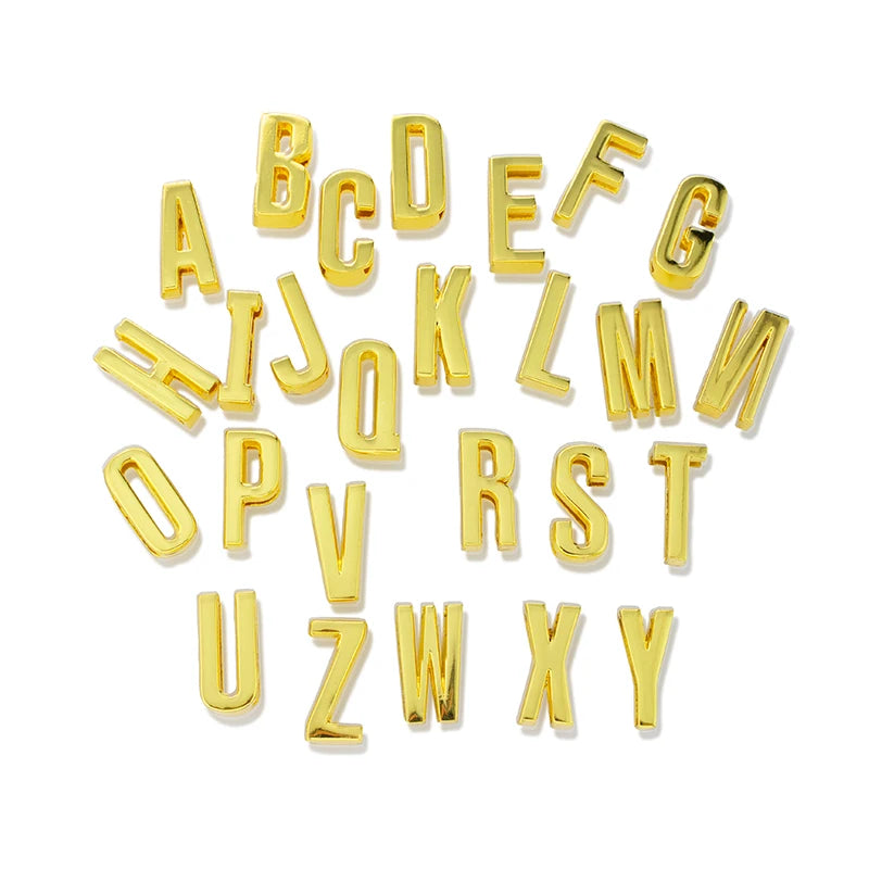 Fashion 30mm Slide Letter Charms for Jewelry Making Women Men Bracelet Metal Alphabet Keychain Pet Collar DIY Accessories Gift