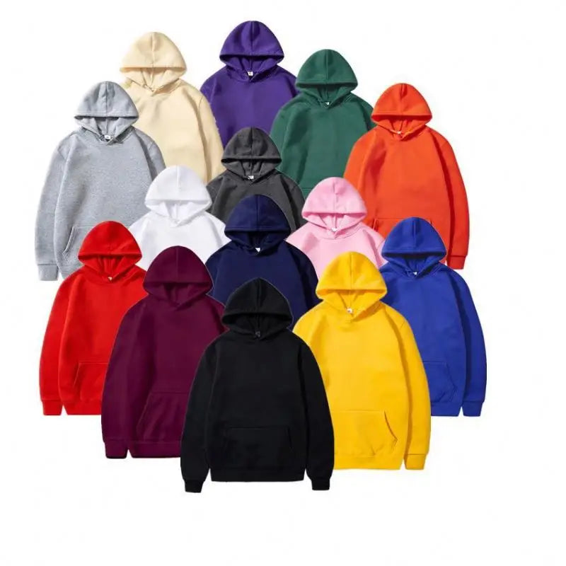 Customisable Logo Casual Solid Print Men 2 Pieces Cotton Plain Gym Sport Knitted Hoodies Sweatpants Clothes Sets