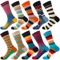 XIANGHUI Wholesale New Women Fashion Custom 10 Colors Geometric Strip Pattern Jacquard Tube Cotton Crew Colorful Socks