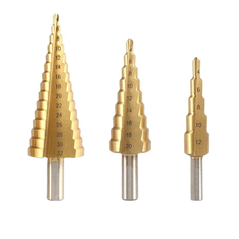 Top Quality Straight /sprial Goove HSS Titanium  Step Drill for Metal Stainless Steel