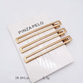 Wholesale Blank Plain Gold Metal Hair Clips Custom Soft Hard Enamel Logo