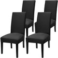 Black Spandex Stretch Chair Slipcover 6-Seater Universal Removable Washable Dining Chair Cover Houss De Chaise