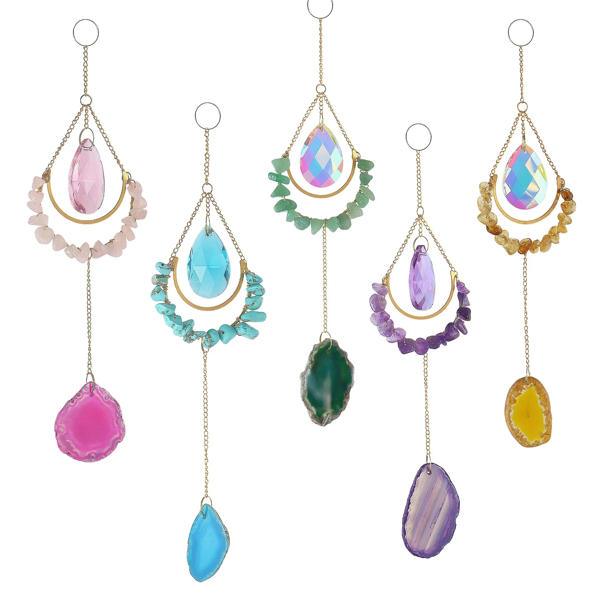Wholesale Natural Dream Catcher Suncatcher Crystal Craft Hanging Decoration